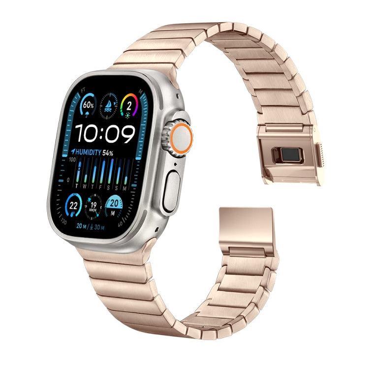 For Apple Watch 46mm / 49mm / 45mm / 44mm Bamboo Norman Buckle Titanium Alloy Watch Band(Gold) - Watch Bands by PMc TechLife | Online Shopping South Africa | PMc TechLife | Buy Now Pay Later Mobicred