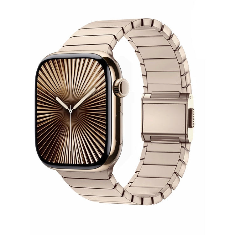 For Apple Watch 42mm / 41mm / 40mm / 38mm Bamboo Norman Buckle Titanium Alloy Watch Band(Gold) - free shipping - PMC TechLife - Order now!