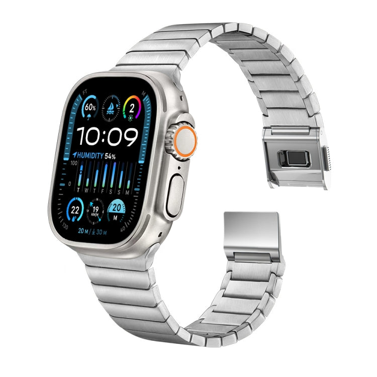 For Apple Watch 42mm / 41mm / 40mm / 38mm Bamboo Norman Buckle Titanium Alloy Watch Band(Silver) - free shipping - PMC TechLife - Order now!