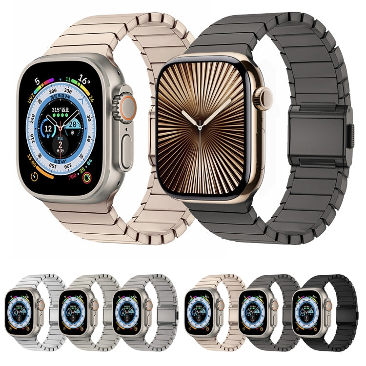 For Apple Watch 42mm / 41mm / 40mm / 38mm Bamboo Norman Buckle Titanium Alloy Watch Band(Gold) - free shipping - PMC TechLife - Order now!