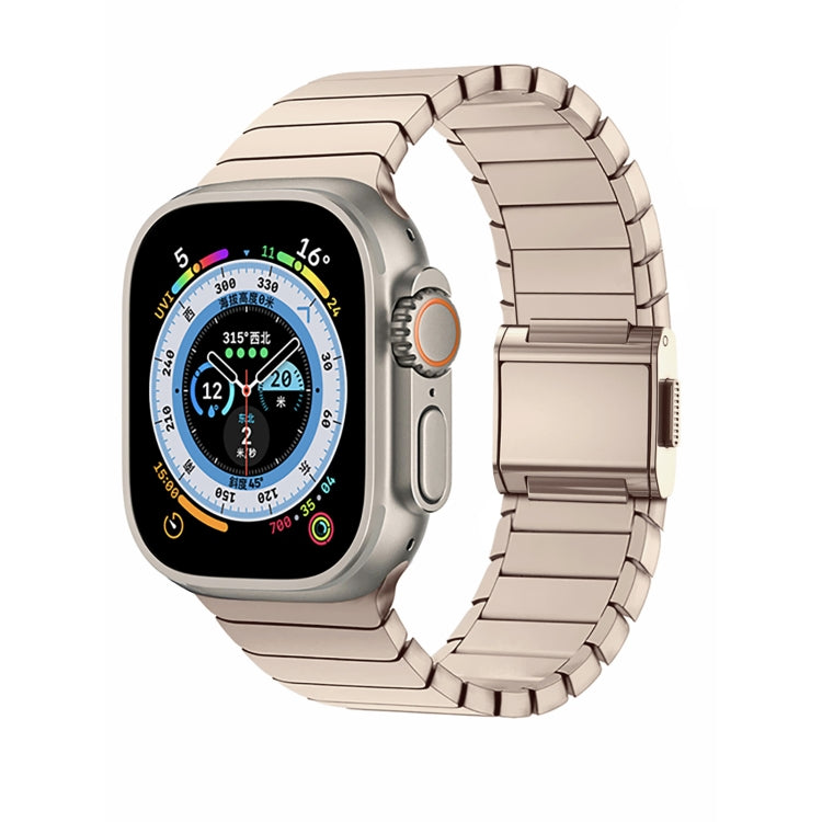 For Apple Watch 46mm / 49mm / 45mm / 44mm Bamboo Norman Buckle Stainless Steel Watch Band(Gold) - Watch Bands by PMc TechLife | Online Shopping South Africa | PMc TechLife | Buy Now Pay Later Mobicred