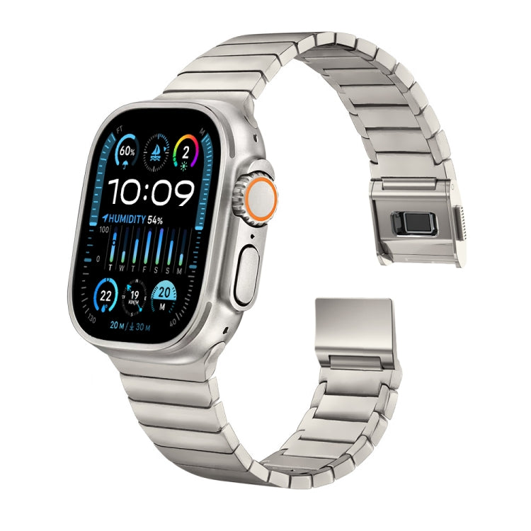 For Apple Watch 42mm / 41mm / 40mm / 38mm Bamboo Norman Buckle Stainless Steel Watch Band(Titanium Color) - free shipping - PMC TechLife - Order now!