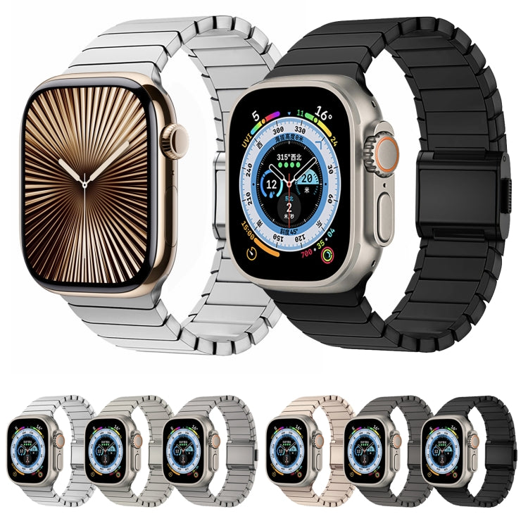 For Apple Watch 46mm / 49mm / 45mm / 44mm Bamboo Norman Buckle Stainless Steel Watch Band(Silver) - free shipping - PMC TechLife - Order now!