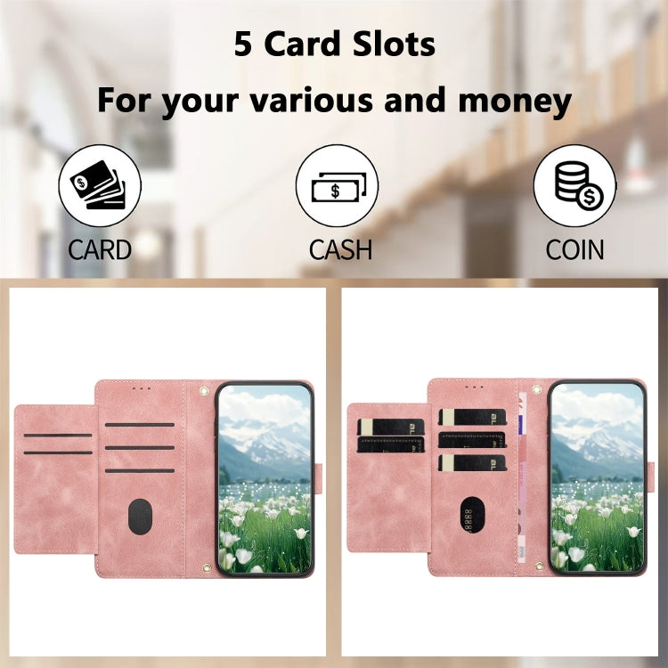 For Samsung Galaxy S25 Ultra 5G Tulips Embossed Leather Phone Case with Lanyard(Pink) - free shipping - PMC Jewellery - Order now!