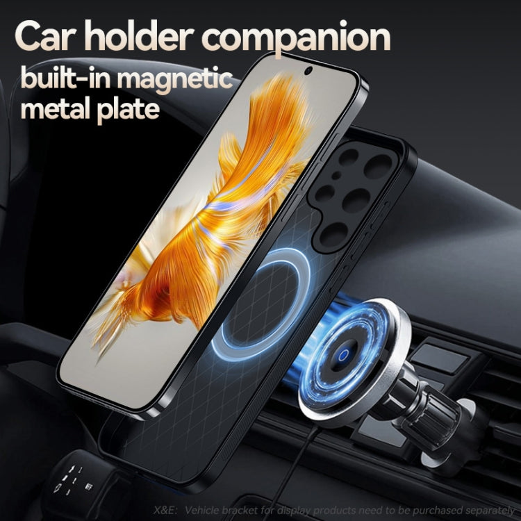 For Samsung Galaxy S25 Ultra 5G Litchi Leather Magnetic Full Coverage Shockproof Phone Case(Yellow) - Galaxy S25 Ultra 5G Cases by PMC Jewellery | Online Shopping South Africa | PMC Jewellery | Buy Now Pay Later Mobicred