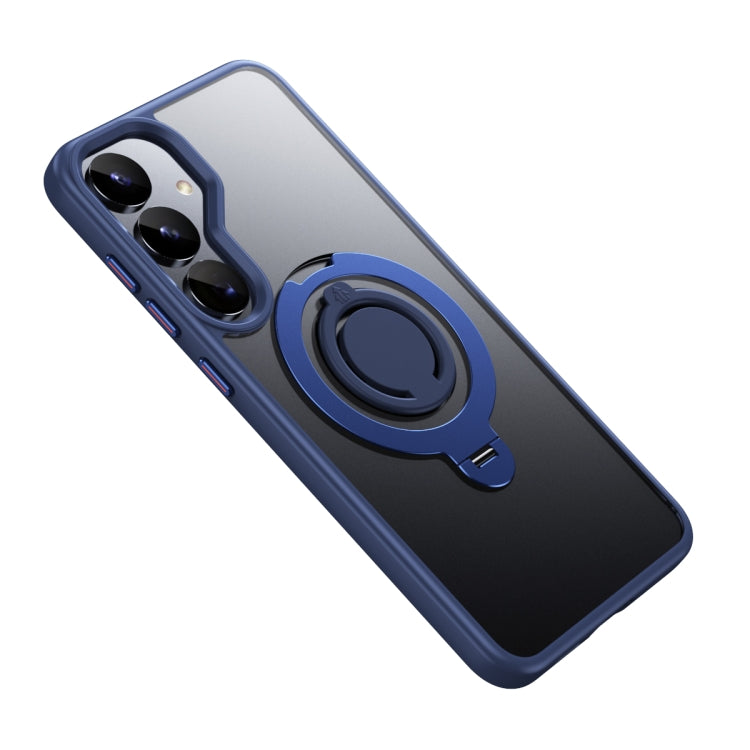 For Samsung Galaxy S25 5G Frosted MagSafe Phone Case with 360 Degree Rotating Holder(Blue) - Galaxy S25 5G Cases by PMC Jewellery | Online Shopping South Africa | PMC Jewellery | Buy Now Pay Later Mobicred
