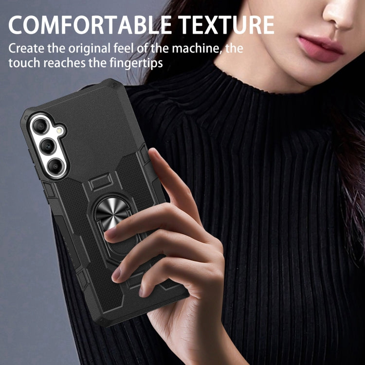 For Samsung Galaxy S25 5G Ring Holder Armor Hybrid Phone Case(Black) - free shipping - PMC Jewellery - Order now!