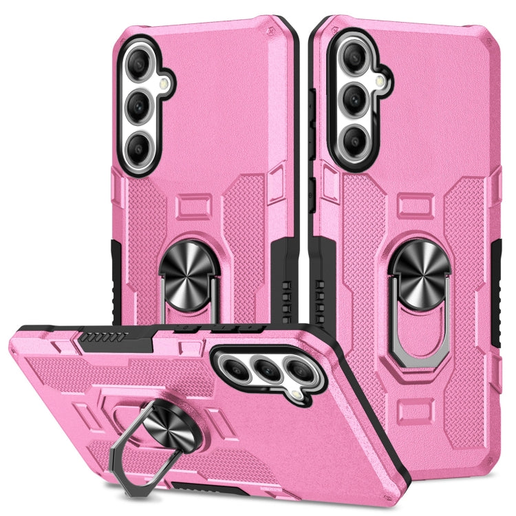 For Samsung Galaxy S25 5G Ring Holder Armor Hybrid Phone Case(Pink) - Galaxy S25 5G Cases by PMC Jewellery | Online Shopping South Africa | PMC Jewellery | Buy Now Pay Later Mobicred