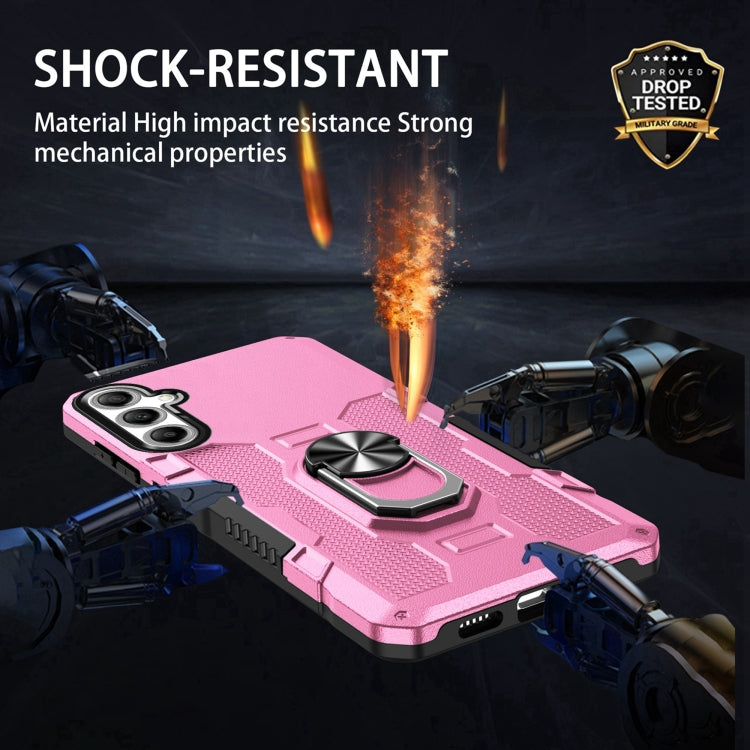 For Samsung Galaxy S25 5G Ring Holder Armor Hybrid Phone Case(Pink) - Galaxy S25 5G Cases by PMC Jewellery | Online Shopping South Africa | PMC Jewellery | Buy Now Pay Later Mobicred