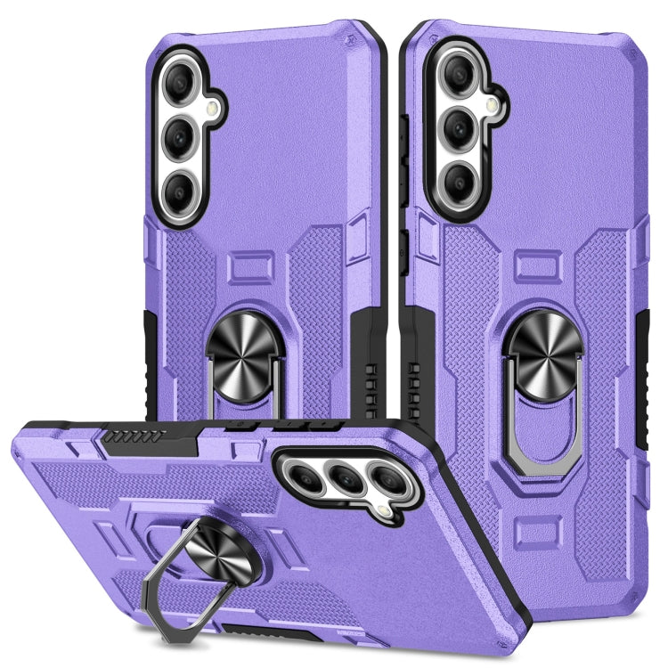 For Samsung Galaxy S25 5G Ring Holder Armor Hybrid Phone Case(Purple) - Galaxy S25 5G Cases by PMC Jewellery | Online Shopping South Africa | PMC Jewellery | Buy Now Pay Later Mobicred