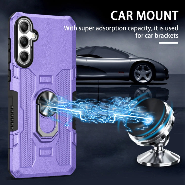 For Samsung Galaxy S25 5G Ring Holder Armor Hybrid Phone Case(Purple) - Galaxy S25 5G Cases by PMC Jewellery | Online Shopping South Africa | PMC Jewellery | Buy Now Pay Later Mobicred