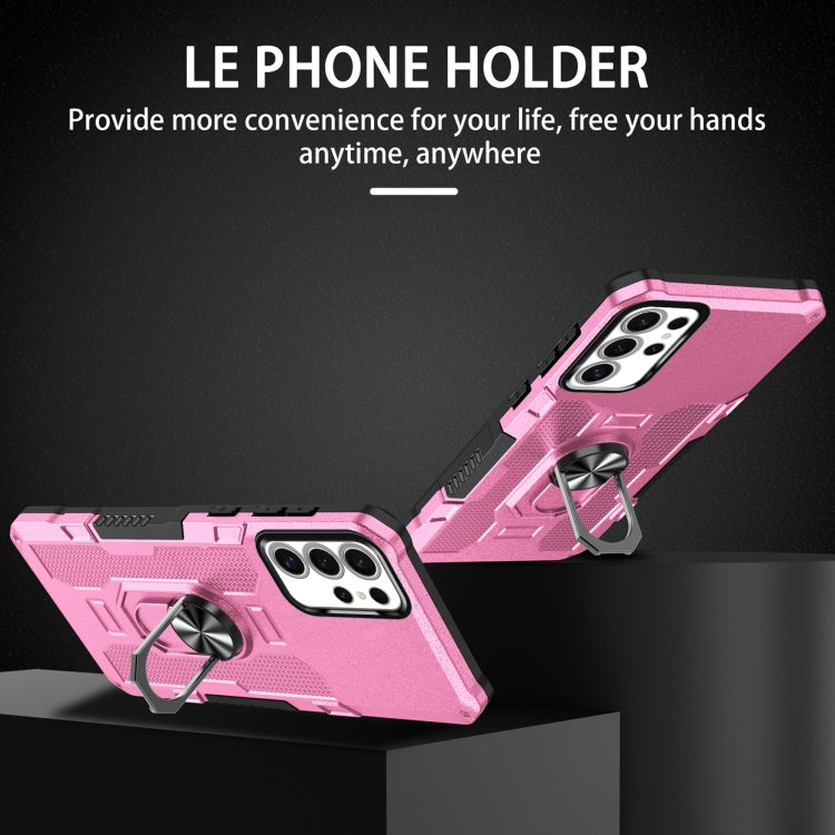 For Samsung Galaxy S25 Ultra 5G Ring Holder Armor Hybrid Phone Case(Pink) - Galaxy S25 Ultra 5G Cases by PMC Jewellery | Online Shopping South Africa | PMC Jewellery | Buy Now Pay Later Mobicred