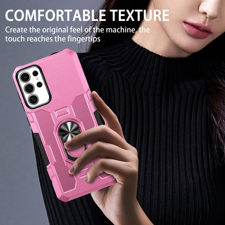 For Samsung Galaxy S25 Ultra 5G Ring Holder Armor Hybrid Phone Case(Pink) - Galaxy S25 Ultra 5G Cases by PMC Jewellery | Online Shopping South Africa | PMC Jewellery | Buy Now Pay Later Mobicred