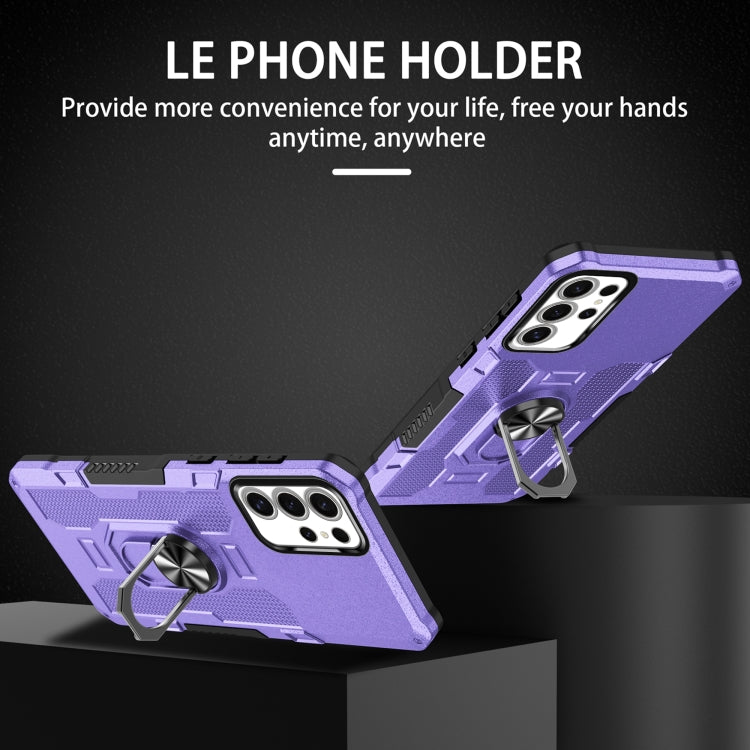 For Samsung Galaxy S25 Ultra 5G Ring Holder Armor Hybrid Phone Case(Purple) - free shipping - PMC Jewellery - Order now!