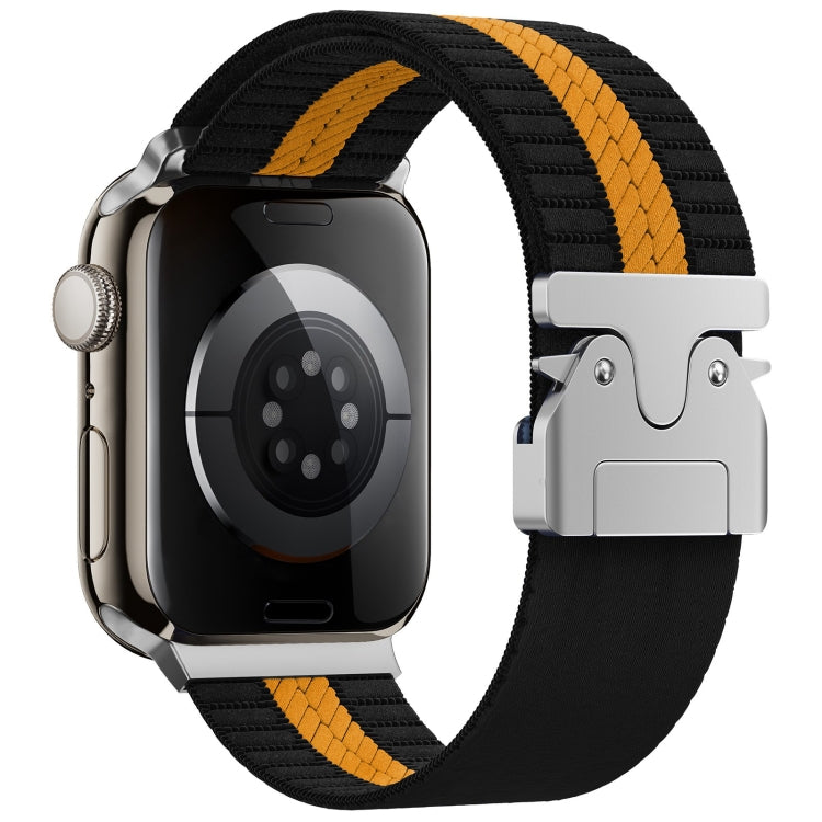 For Apple Watch 46mm / 49mm / 45mm / 44mm Parachute Buckle Braided Nylon Watch Band(Black Orange) - Watch Bands by PMc TechLife | Online Shopping South Africa | PMc TechLife | Buy Now Pay Later Mobicred