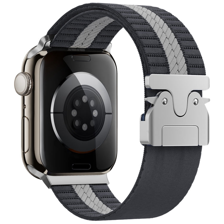 For Apple Watch 46mm / 49mm / 45mm / 44mm Parachute Buckle Braided Nylon Watch Band(Grey White) - free shipping - PMc TechLife - Order now!