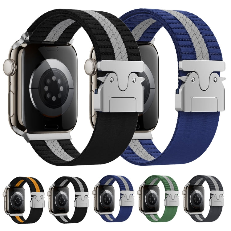For Apple Watch 46mm / 49mm / 45mm / 44mm Parachute Buckle Braided Nylon Watch Band(Grey White) - free shipping - PMc TechLife - Order now!