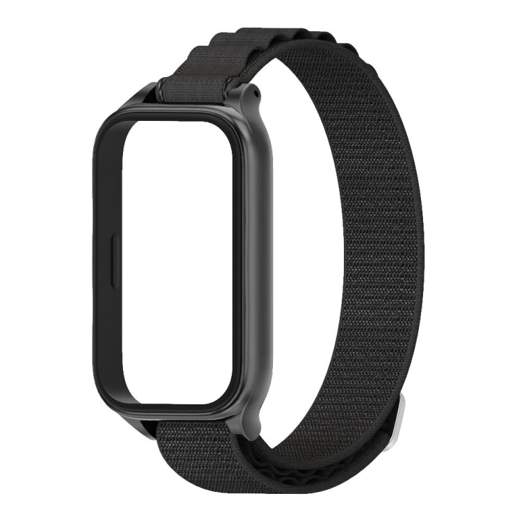For Xiaomi Smart Band 9 Active / Redmi Band 3 Mijobs Metal Shell Nylon Watch Band(Black) - Watch Bands by MIJOBS | Online Shopping South Africa | PMc TechLife | Buy Now Pay Later Mobicred