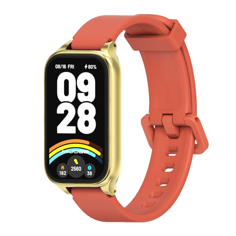 For Xiaomi Smart Band 9 Active / Redmi Band 3 Mijobs Metal Shell Silicone Watch Band(Orange Gold) - free shipping - PMc TechLife - Order now!