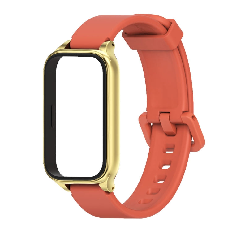 For Xiaomi Smart Band 9 Active / Redmi Band 3 Mijobs Metal Shell Silicone Watch Band(Orange Gold) - free shipping - PMc TechLife - Order now!