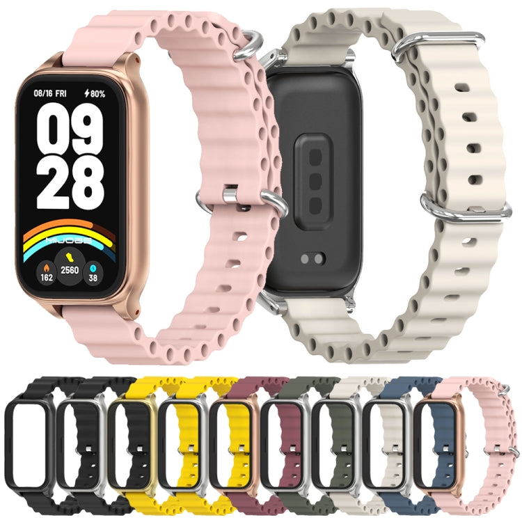 For Xiaomi Smart Band 9 Active / Redmi Band 3 Mijobs Metal Shell Marine Silicone Watch Band(Yellow Gold) - free shipping - PMc TechLife - Order now!