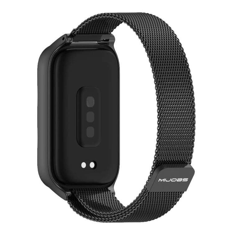 For Xiaomi Smart Band 9 Active / Redmi Band 3 Mijobs Metal Shell Milan Magnetic Watch Band(Black) - Watch Bands by MIJOBS | Online Shopping South Africa | PMc TechLife | Buy Now Pay Later Mobicred