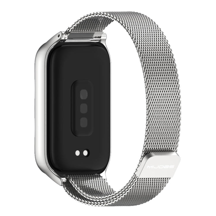 For Xiaomi Smart Band 9 Active / Redmi Band 3 Mijobs Metal Shell Milan Magnetic Watch Band(Silver) - free shipping - PMc TechLife - Order now!