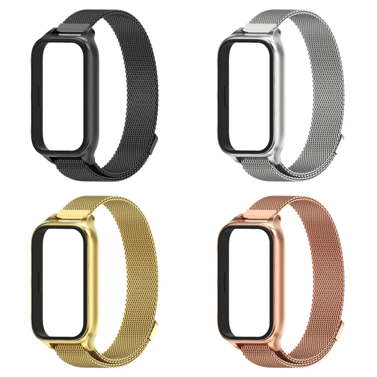 For Xiaomi Smart Band 9 Active / Redmi Band 3 Mijobs Metal Shell Milan Magnetic Watch Band(Rose Gold) - Watch Bands by MIJOBS | Online Shopping South Africa | PMc TechLife | Buy Now Pay Later Mobicred