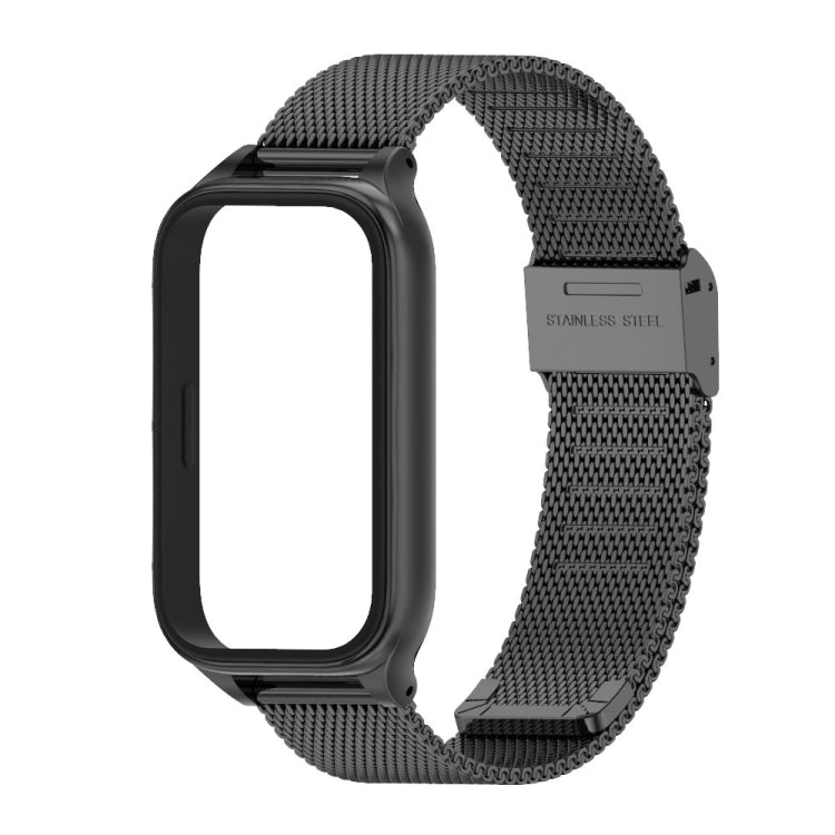 For Xiaomi Smart Band 9 Active / Redmi Band 3 Mijobs Metal Shell Milan Buckle Watch Band(Black) - Watch Bands by MIJOBS | Online Shopping South Africa | PMc TechLife | Buy Now Pay Later Mobicred