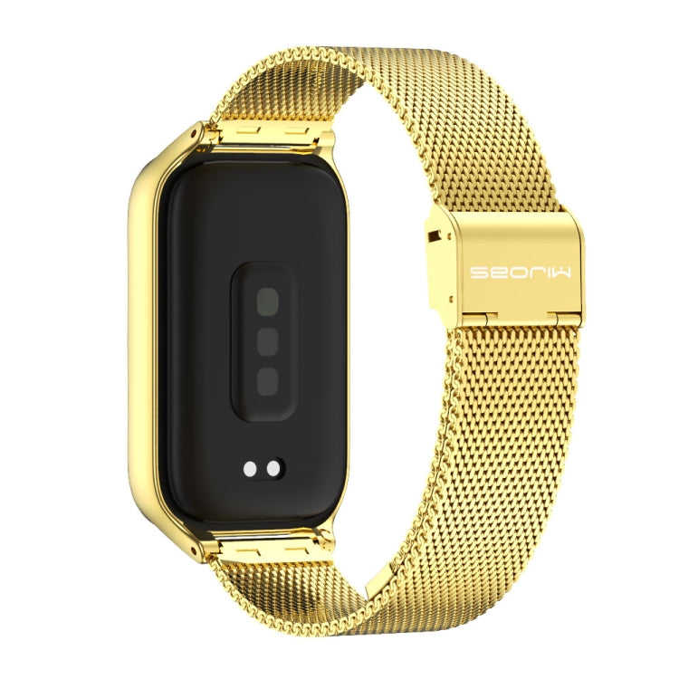For Xiaomi Smart Band 9 Active / Redmi Band 3 Mijobs Metal Shell Milan Buckle Watch Band(Gold) - Watch Bands by MIJOBS | Online Shopping South Africa | PMc TechLife | Buy Now Pay Later Mobicred