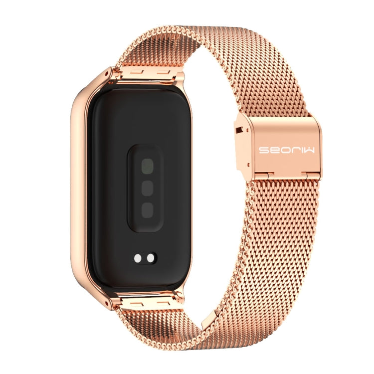 For Xiaomi Smart Band 9 Active / Redmi Band 3 Mijobs Metal Shell Milan Buckle Watch Band(Rose Gold) - free shipping - PMc TechLife - Order now!