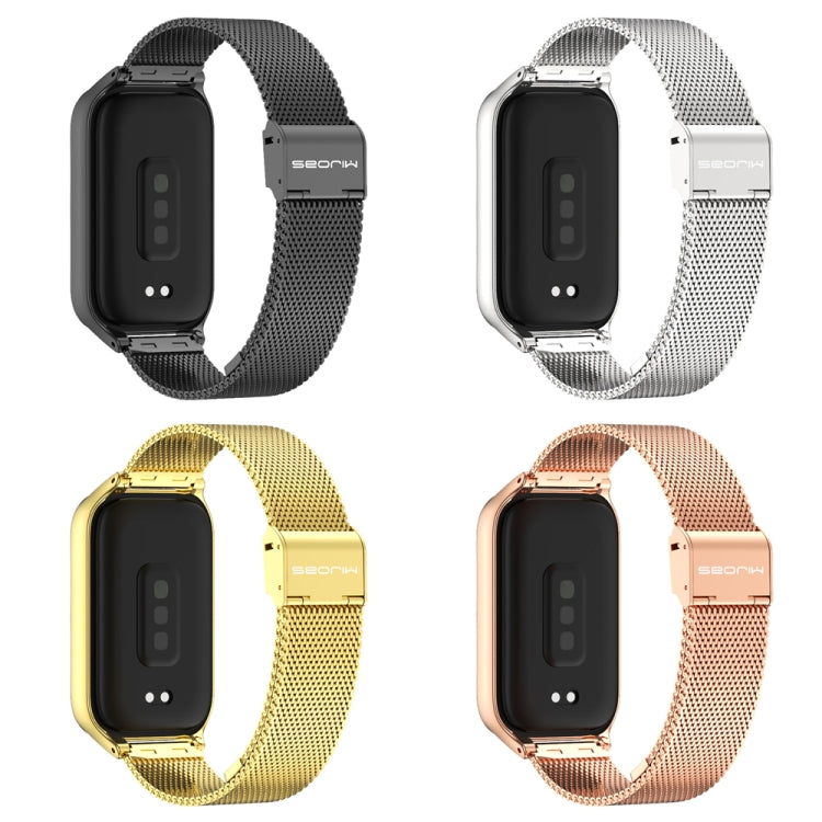 For Xiaomi Smart Band 9 Active / Redmi Band 3 Mijobs Metal Shell Milan Buckle Watch Band(Gold) - Watch Bands by MIJOBS | Online Shopping South Africa | PMc TechLife | Buy Now Pay Later Mobicred