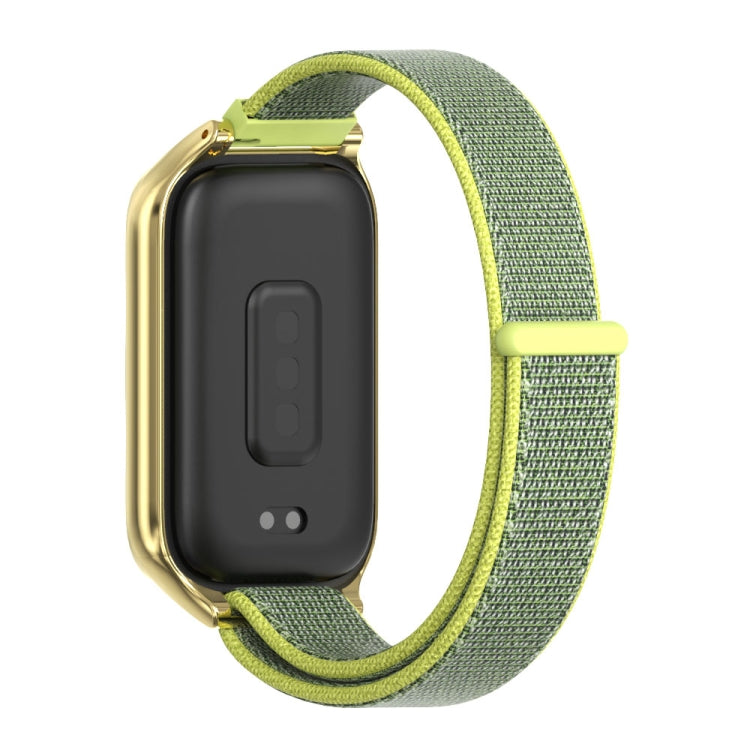 For Xiaomi Smart Band 9 Active / Redmi Band 3 Mijobs Metal Shell Nylon Loop Watch Band(Bright Yellow Gold) - Watch Bands by MIJOBS | Online Shopping South Africa | PMc TechLife | Buy Now Pay Later Mobicred