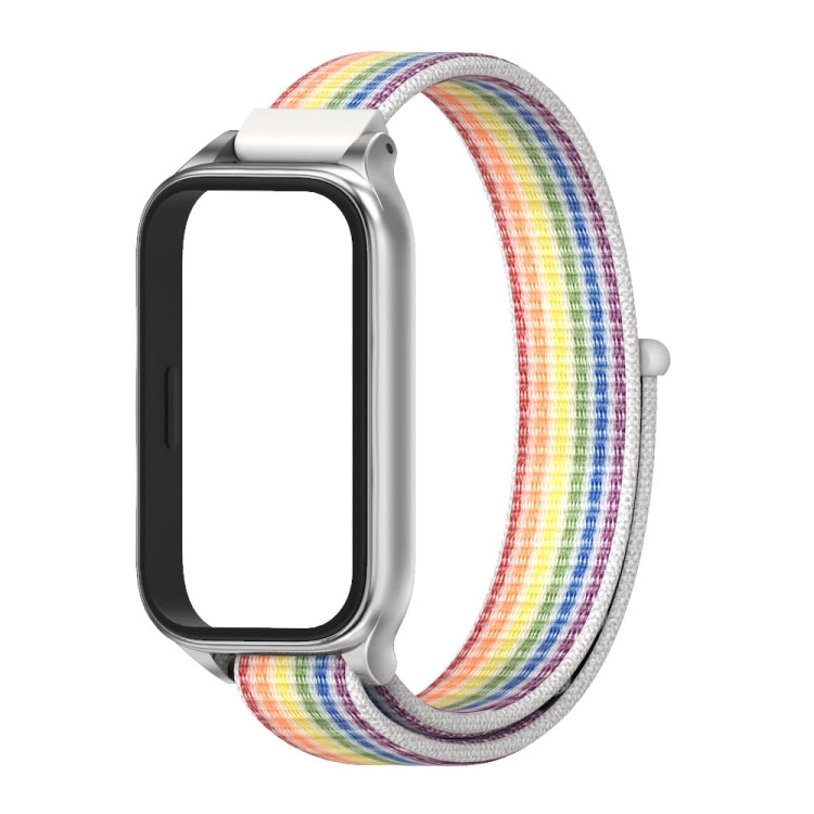 For Xiaomi Smart Band 9 Active / Redmi Band 3 Mijobs Metal Shell Nylon Loop Watch Band(Colorful Silver) - free shipping - PMc TechLife - Order now!