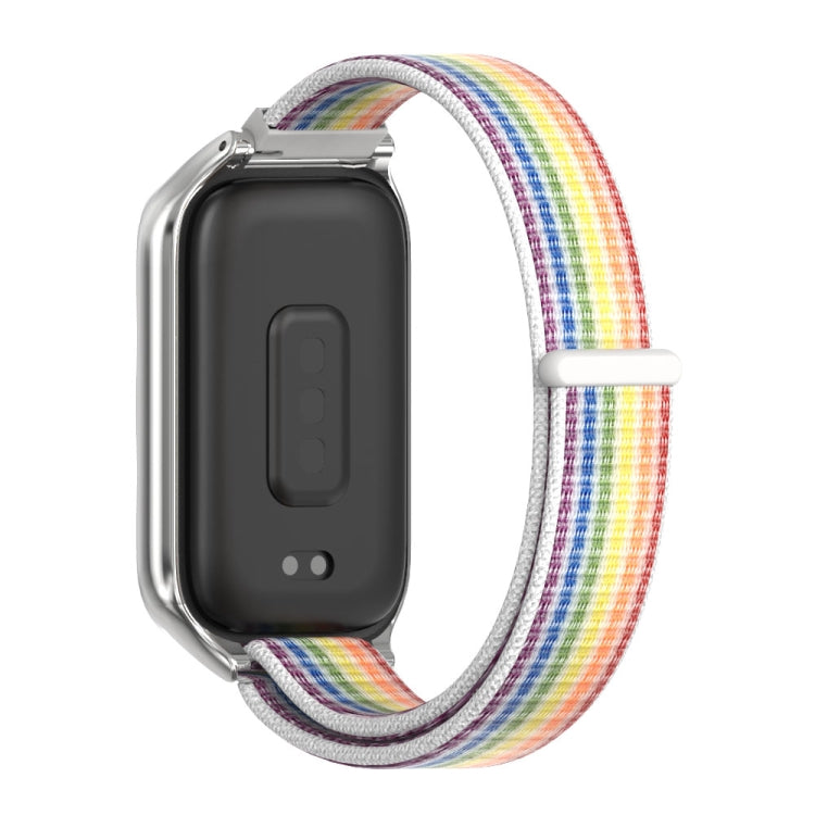 For Xiaomi Smart Band 9 Active / Redmi Band 3 Mijobs Metal Shell Nylon Loop Watch Band(Colorful Silver) - free shipping - PMc TechLife - Order now!