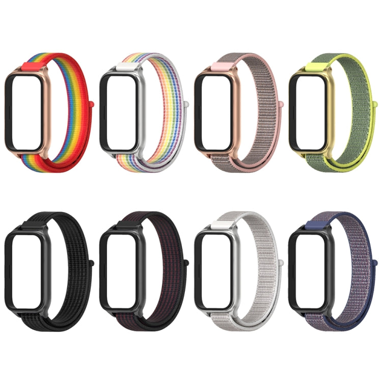 For Xiaomi Smart Band 9 Active / Redmi Band 3 Mijobs Metal Shell Nylon Loop Watch Band(Pink Rose Gold) - free shipping - PMc TechLife - Order now!