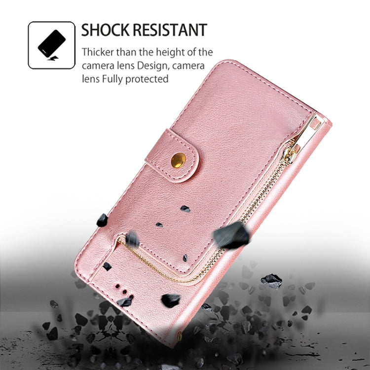 For Samsung Galaxy S25+ 5G Zipper Bag Leather Phone Case(Rose Gold) - free shipping - PMC Jewellery - Order now!