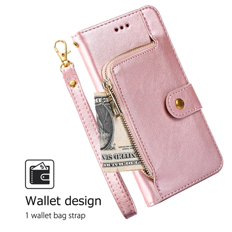 For Samsung Galaxy S25+ 5G Zipper Bag Leather Phone Case(Rose Gold) - free shipping - PMC Jewellery - Order now!