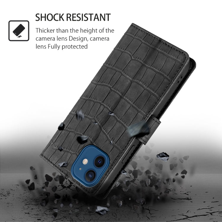 For Samsung Galaxy S25+ 5G Skin Feel Crocodile Magnetic Clasp Leather Phone Case(Black) - Galaxy S25+ 5G Tempered Glass by PMC Jewellery | Online Shopping South Africa | PMC Jewellery | Buy Now Pay Later Mobicred