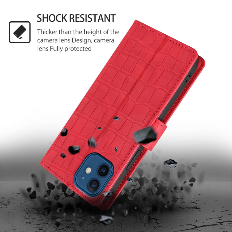 For Samsung Galaxy S25+ 5G Skin Feel Crocodile Magnetic Clasp Leather Phone Case(Red) - free shipping - PMC Jewellery - Order now!