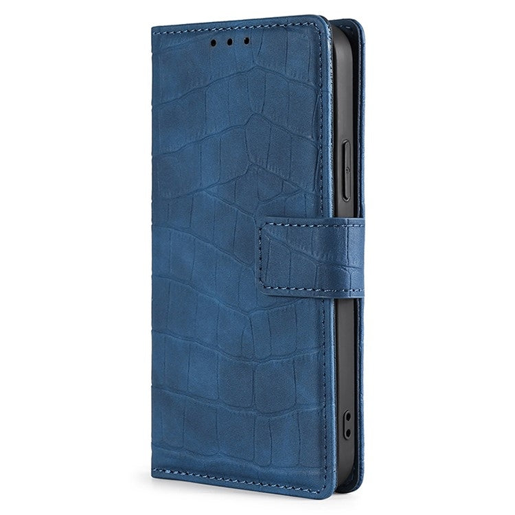 For Samsung Galaxy S25 Ultra 5G Skin Feel Crocodile Magnetic Clasp Leather Phone Case(Blue) - Galaxy S25 Ultra 5G Cases by PMC Jewellery | Online Shopping South Africa | PMC Jewellery | Buy Now Pay Later Mobicred