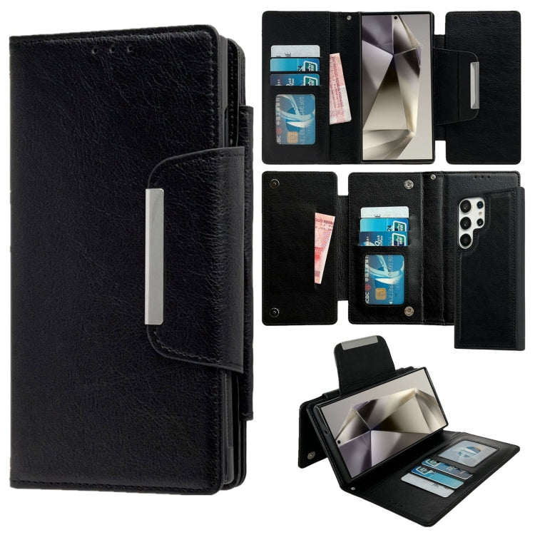 For Samsung Galaxy S25 Ultra 5G Multifunctional 7-Card Wallet Leather Phone Case(Black) - Galaxy S25 Ultra 5G Cases by PMC Jewellery | Online Shopping South Africa | PMC Jewellery | Buy Now Pay Later Mobicred