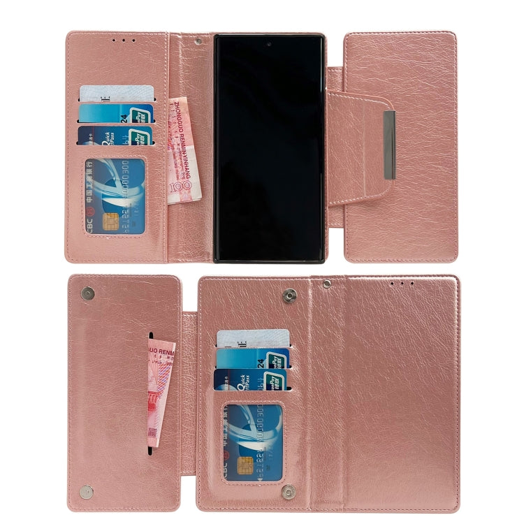 For Samsung Galaxy S25 5G Multifunctional 7-Card Wallet Leather Phone Case(Rose Gold) - Galaxy S25 5G Cases by PMC Jewellery | Online Shopping South Africa | PMC Jewellery | Buy Now Pay Later Mobicred