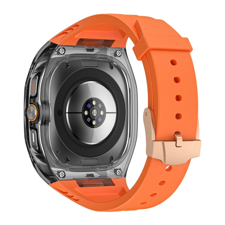 For Samsung Galaxy Watch Ultra 47mm / Ultra 2025 Modified PC Hybrid TPU Watch Case Band(Orange Clear Black) - free shipping - PMc TechLife - Order now!