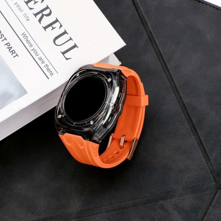 For Samsung Galaxy Watch Ultra 47mm / Ultra 2025 Modified PC Hybrid TPU Watch Case Band(Orange Clear Black) - free shipping - PMc TechLife - Order now!