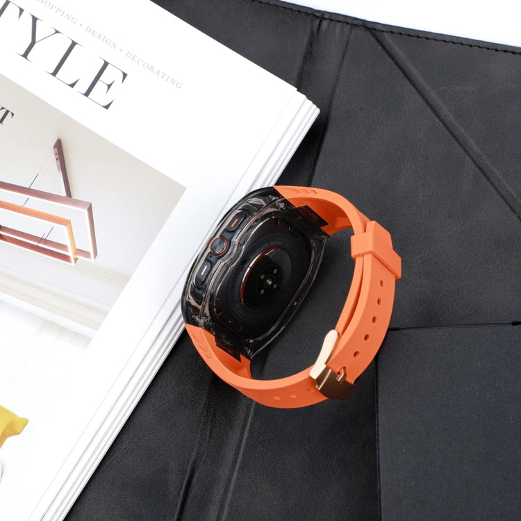 For Samsung Galaxy Watch Ultra 47mm / Ultra 2025 Modified PC Hybrid TPU Watch Case Band(Orange Clear Black) - free shipping - PMc TechLife - Order now!