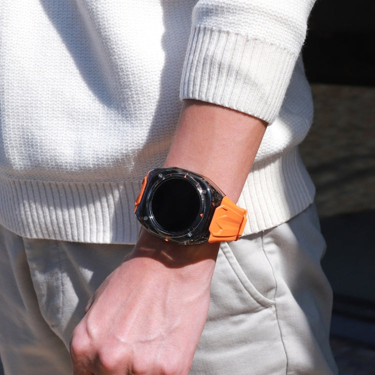 For Samsung Galaxy Watch Ultra 47mm / Ultra 2025 Modified PC Hybrid TPU Watch Case Band(Orange Clear Black) - free shipping - PMc TechLife - Order now!