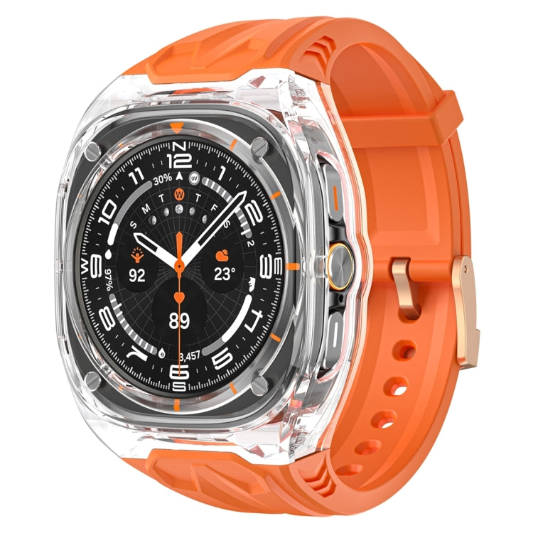 For Samsung Galaxy Watch Ultra 47mm Modified PC Hybrid TPU Watch Case Band(Orange Transparent) - free shipping - PMc TechLife - Order now!