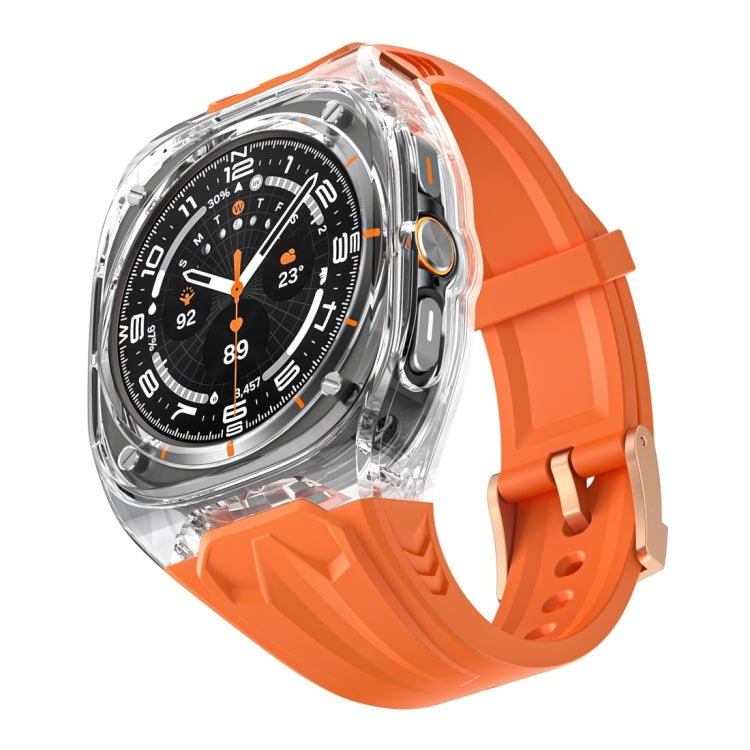 For Samsung Galaxy Watch Ultra 47mm Modified PC Hybrid TPU Watch Case Band(Orange Transparent) - free shipping - PMc TechLife - Order now!