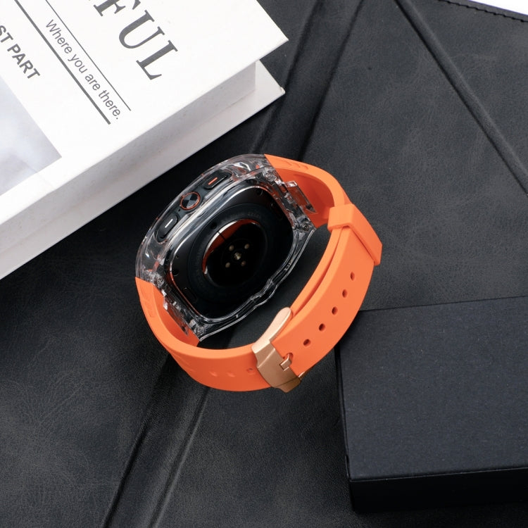 For Samsung Galaxy Watch Ultra 47mm Modified PC Hybrid TPU Watch Case Band(Orange Transparent) - free shipping - PMc TechLife - Order now!